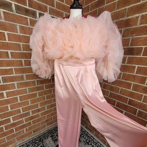 Akira pink jumpsuit with puffy tulle top NWT